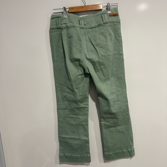 Anthropologie Pilcro High Rise Flare Sage Green Cropped Pants - Picture 6 of 11